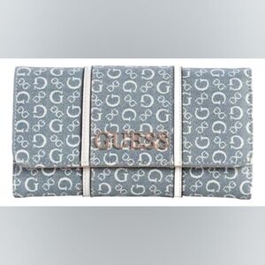 GUESS Denim Blue and White Logo Wallet